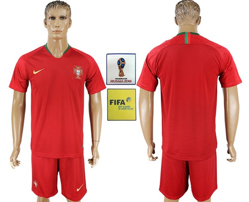 Portugal Blank Home Soccer Country Jersey - Click Image to Close